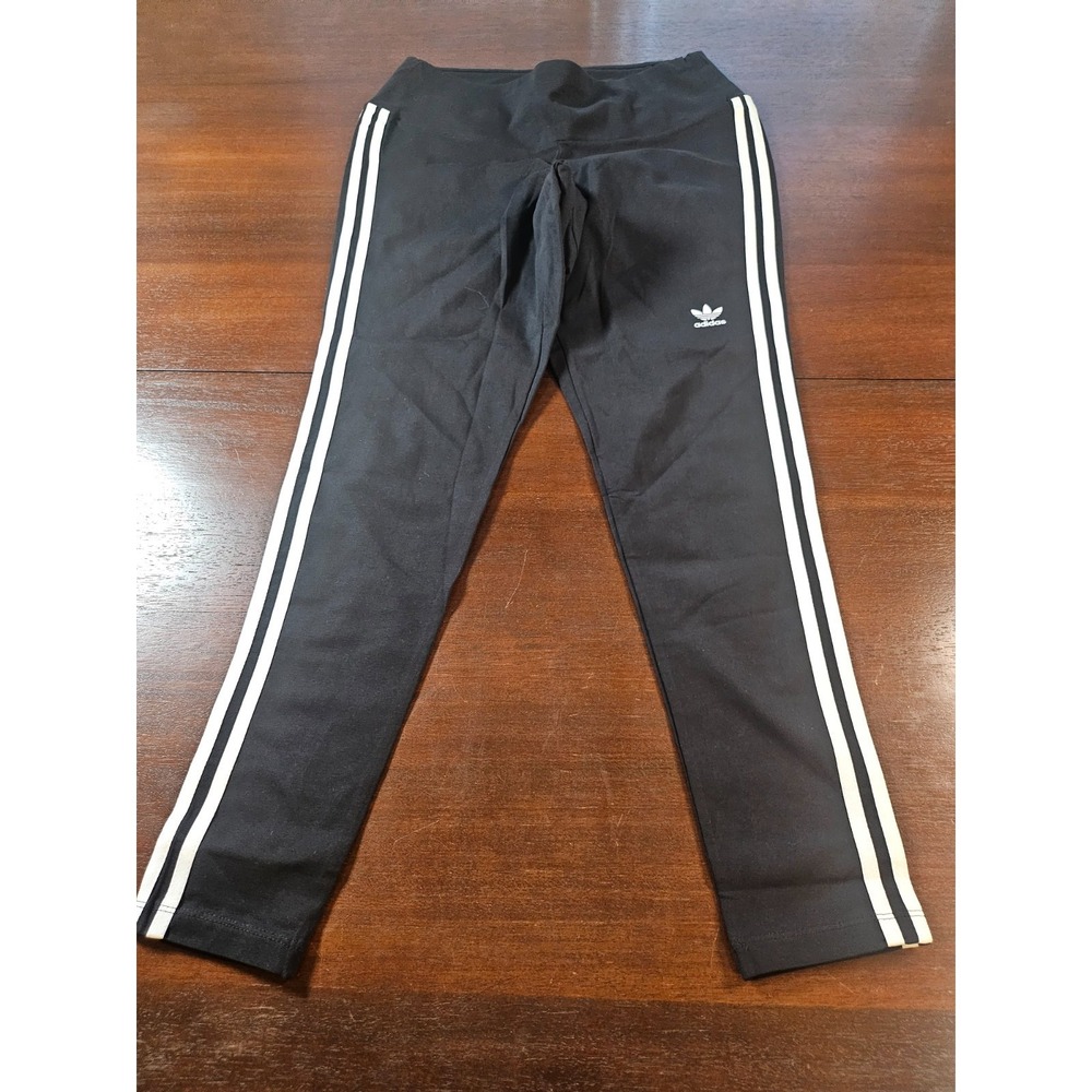 Adidas Womans Plus Size 1X 3 Stripes Tight Training Tights Black White H56433